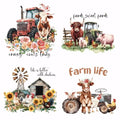 SUPERDANT 4Pcs Farm Animals Iron on Transfer Paper Cows Chickens Pigs Heat Transfer Sticker Washable Iron on Decals for T Shirts DTF Transfers Ready to Press for Clothing Hoodie Jackets DIY Gift - style: Farm Animals