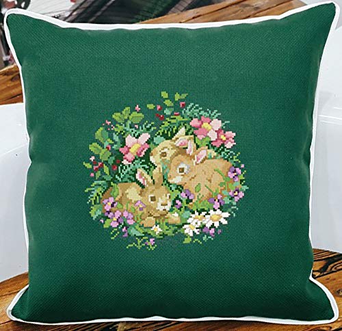 Aida Cloth 14 Count Cross Stitch Fabric,12×18inch,5Pcs (Green) - color: Green