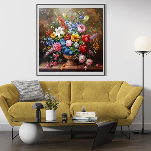 Moohue 14ct Counted Stamped Cross Stitch Kits for Adults Printed Cross Stitch Patterns Art Crafts Cross Stitch Supplies (Flowers 14) - color: Flowers 14