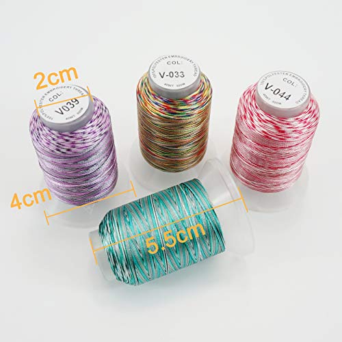 New brothread 25 Colors Variegated Polyester Embroidery Machine Thread Kit - color: 25Colors×500M