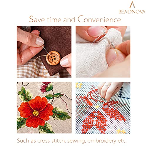 BEADNOVA Needle Threaders 25pcs Plastic Flower Head Sewing Needle Threader for Sewing Small Eye Embroidery Craft Knitting Quilting (25pcs, Mix Colors) - color: 25pcs