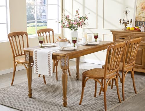 Linen Embroidered Table Runner, Taupe Table Runners 48 Inches Long - color: Taupe, size: 13×48 Inch