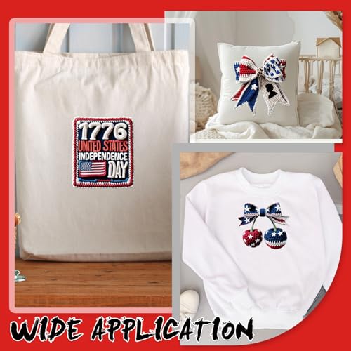 Dazoratix 4th of July Iron on Transfers - 20 Sheets Patriotic USA Flag Bow DTF Ready to Press 250th Anniversary Independence Day America Heat Patches Sticker Vinyl Decal for T Shirts Clothes DIY Craft - style: 4th of July
