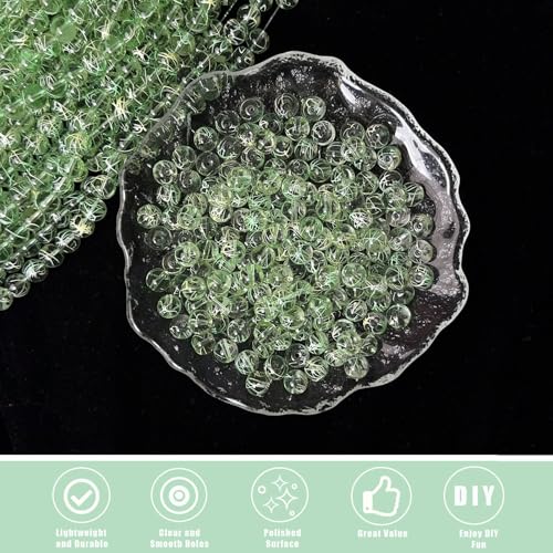 10mm Hand-Drawn Glass Beads Bulk 160pcs Yellow Green Round - color: Yellow&Green 10mm