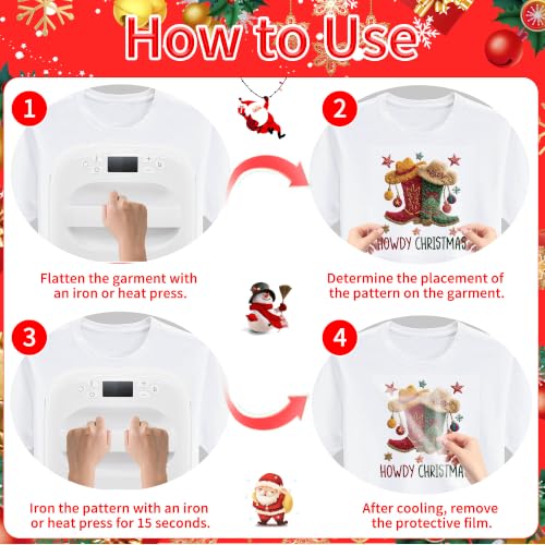 30 Pcs Faux Yarn Christmas Iron on Transfers for T Shirts - color: Faux Yarn Christmas