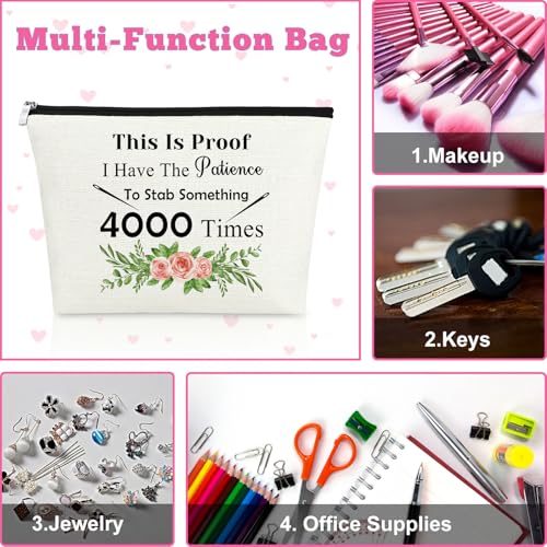 Mxrymvu Cross Stitch Project Gifts Makeup Bag Sewing Gift Cosmetic Bag for Mom Grandma Aunt Sister Daughter Quilter Cross Stitch Supplies Birthday Christmas Thanksgiving Unique Present Travel Pouch