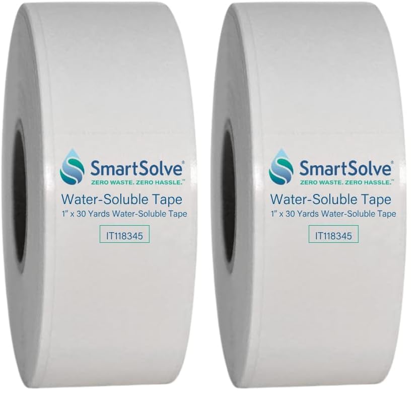 Water-Soluble Tape | 1” x 30 Yards | Dissolves Quickly in Water | Self Adhesive | Mask for Hydrographics & Double Dipping | Crafts & Labels | Biodegradable | Eco-Friendly (Pack of 2) - size: 1-Inch x 30yd (Pack of 2)