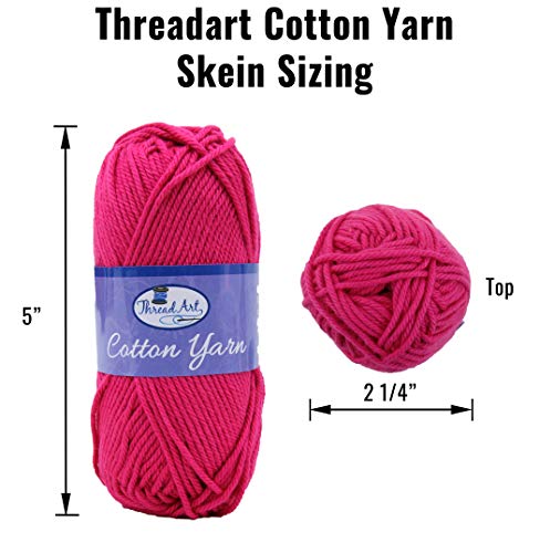 ThreadArt Cotton Crochet Yarn Set #4, 6 Pack 50g 85yd, Neutral Colors - color: NUETRALS