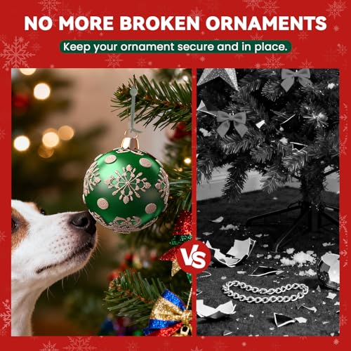 100 PCS Christmas Ornament Hangers Hooks, Adjustable Ornament Ribbon Hanger for Hanging Small & Large Heavy Ornaments, Xmas Ornament Hanging Strings for Christmas Tree Decorations Bauble (Green) - color: Green
