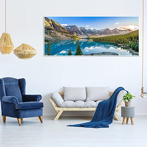 JATOK Diamond Painting Kit for Adults, Alpine Lake, 35.5 x 15.7 in - color: White