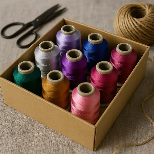 Mixed Color Embroidery Thread Set of 8 | 102 | 3325 | 9764 | 8036 | 9048 | 9139 | 8623 | White | 15 Gr Polyester Embroidery Machine Thread (8, Dark Patel Colors) - color: Dark patel colors