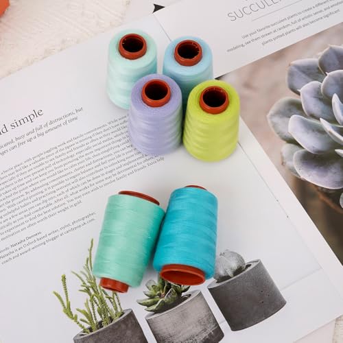 6 Pcs Sewing Thread Set, All Purpose Sewing Thread, 40 wt,Each 800 Yards of Polyester Threads for Sewing Machine, Hand Stitching, Quilting, Serger (Cool Color System) - color: Cool color system