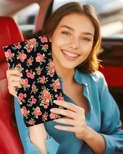 Slohif Car Registration and Insurance Holder with 2 Car Coasters, Elegant - color: Pink Rose