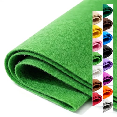 Green Stiff Felt Sheet 36'' X 36'', 1mm Large Felt Fabric Sheet for Crafts - color: Green