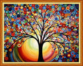 Foxhool Stamped Cross Stitch Kits,11CT Printed Cross Stitch Pattern Full Embroidery Kits for Beginner Needlepoint Kits-Colorful Moonlight Tree 16x20 inch - color: Craftpatterns23