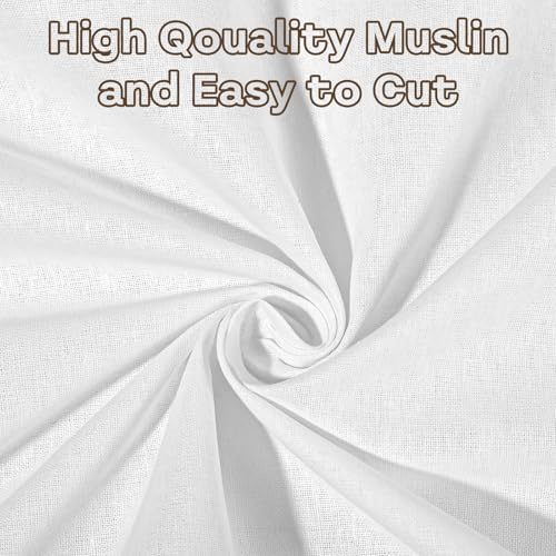 100% White Cotton Fabric 5 Yards 59 Inches Wide Cotton Quilting Fabric by The Yard, Soft Embroidery Muslin Fabrics for Sewing Material Apparel Cloth - color: White, size: 5 Yards
