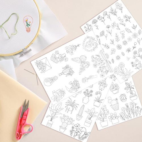 Water Soluble Embroidery Patterns, Stick and Stitch Paper for Sewing - style: plant 1249