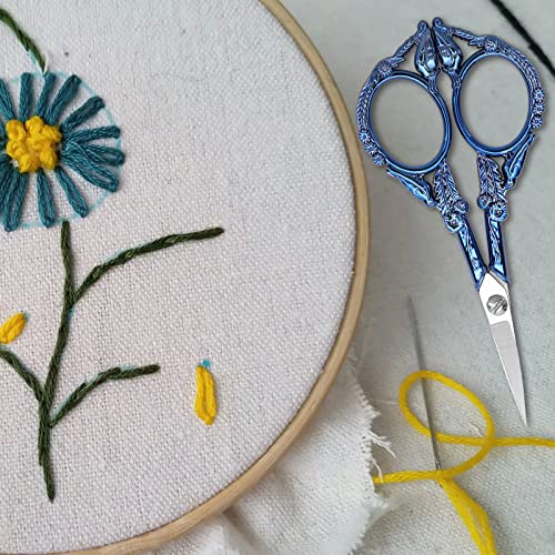 YOUGUOM Embroidery Scissors, Small Sharp Pointed Detail Shears - color: Blue