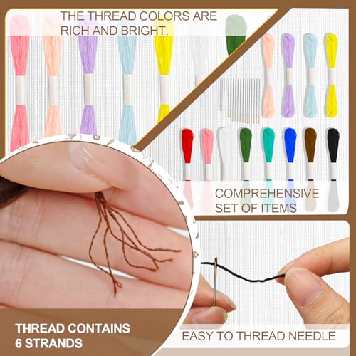 24 Skeins Sashiko Thread,18Pcs sashiko Needles, 100% Cotton,12 Colors, Each Bundle Measuring 8 Meters/8.75 Yards,Suitable for Sewing and Embroidery. - color: 12 Colors
