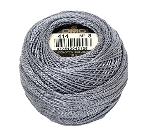 DMC 116 8-414 Pearl Cotton Thread Balls, Dark Steel Grey, Size 8