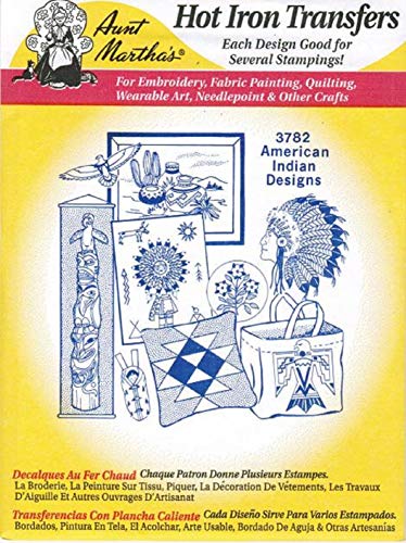 American Indian Designs Aunt Martha's Hot Iron Embroidery Transfer