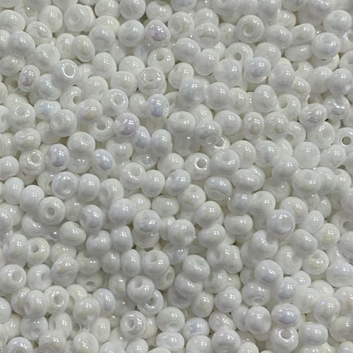 Czech 6/0 Glass Seed Beads 20 Grams 280 Pcs (Bright White) - color: Bright White