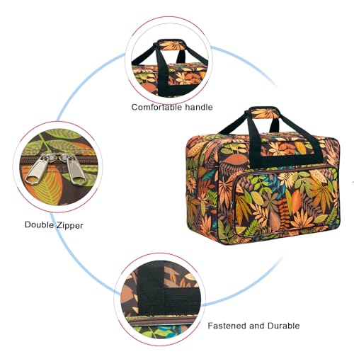 Sewing Machine Carrying Case，Sewing Machine Carrying Case Tote Bag，Universal Tote Storage Bag with Pockets and Handles, Suitable for Most Standard Singer, Janome (Brown) - color: Brown