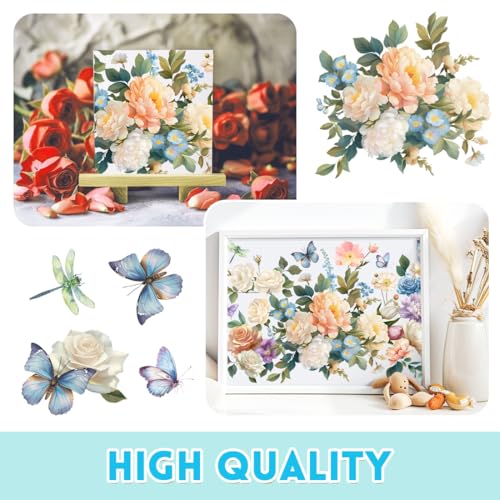3 Sheets Rub on Transfers for Crafts and Furniture,Flower Cluster,Cold IOD Transfers Stickers,Rub on Transfer Stickers for Wood,Paper,Glass,Desk,DIY Home Decor(11.8x5.9 Inch) - style: Big flower cluster