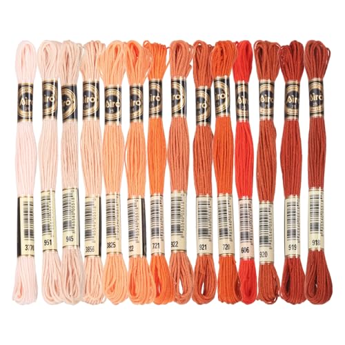 PATIKIL 14 Skeins Embroidery Floss Polyester Multicolored Bright Red - color: Multicolored Bright Red