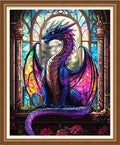 Disnesart Cross Stitch Stamped Full Embroidery Kits DIY 11CT Cotton Thread Printed DIY Needlepoint Kits Craft Needlework Set Cross-Stitch Stamped Sets- Colorful Dragon 16x20 inch - color: Stylepattern36
