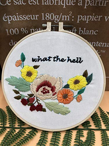 Louise Maelys Floral Embroidery Kit for Beginners Saying DIY Craft - color: kit-1