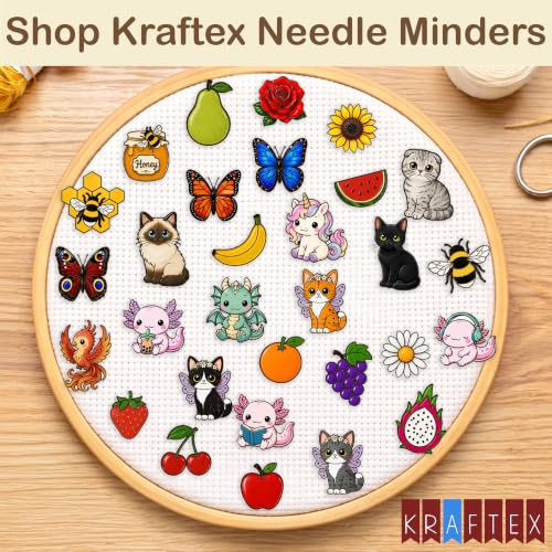 Kraftex Magnetic Needle Minder. Needleminder for Embroidery & Sewing. Cute Needlepoint Accessories. Magnetic Needle Holder for Cross Stitch. Cute Magnet Pin Gift - color: Butterfly