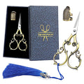 SHWAKK Embroidery Scissors 4.45in Ancient Cyan Gourd Flower Scissors - color: Gold gourd flower