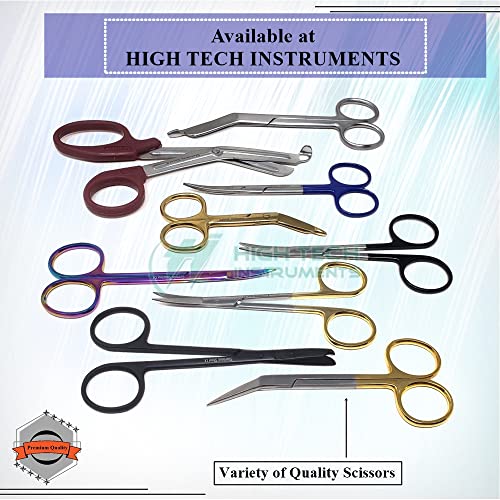 Premium Iris Scissors Micro Dissecting Scissors Curved 4.5" with Fine Sharp Blades Made of Stainless Steel Medical Surgical Tools (Black Handle) - color: Black Handle