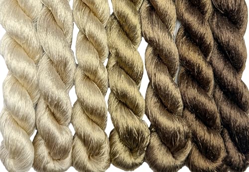 100% Mulberry Silk Embroidery Thread 7 Colors 22m Each (57) - color: 57