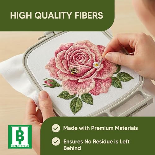 HBI Tear Away Embroidery Stabilizer Sheets, 8 x 8 in, 100 Pack - size: 8"x8" 100 Sheets
