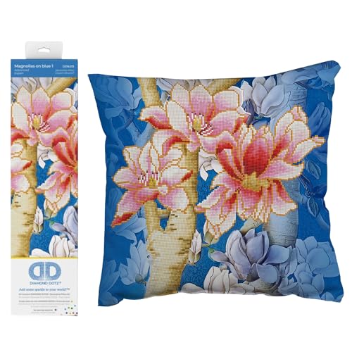 DIAMOND DOTZ Magnolias on Blue 1 Floral Diamond Art Painting for Adults - color: Magnolias on blue 1