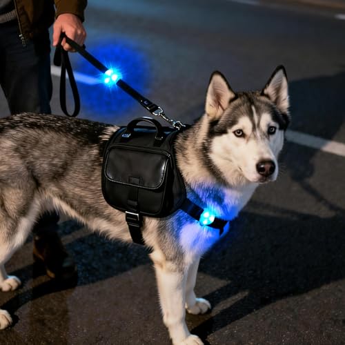 LaRoo LED Dog Collar Light - Waterproof Clip-On 3 Modes, High Visibility for Night Walking/Camping, Pet Safety Light for Small/Medium/Large Dogs (Blue) - color: Blue-A