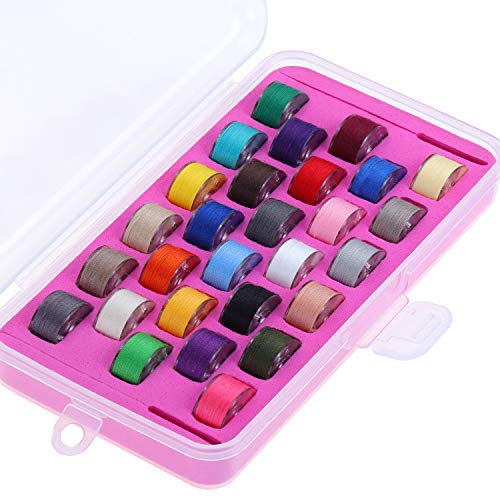 New brothread 28pcs Size A SA156 Prewound Bobbin Thread - Assorted Colors - color: Assorted Color SA156 90WT
