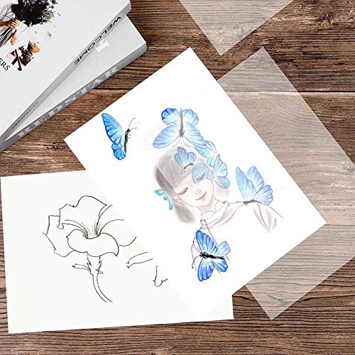Cridoz 50 Sheets Vellum Paper 8.5 x 11 Inches Translucent Clear for Printing Sketching Tracing Drawing Animation