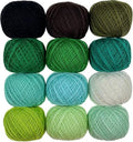KCS Mercerized Pearl Cotton Thread Size 8 Crochet Needlework Embroidery Threads Ball (12, 12balls02) - color: 12balls02