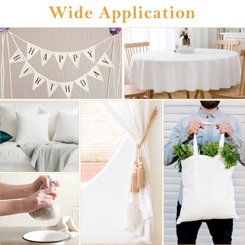 100% White Cotton Fabric 3 Yards 59 Inches Wide Cotton Quilting Fabric by The Yard, Soft Embroidery Muslin Fabrics for Sewing Material Apparel Cloth - color: White, size: 3 Yards