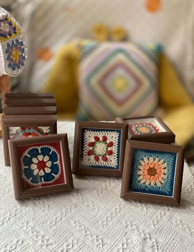 4x4 Small Shadow Box Picture Frame Display Case Tabletop Wall,3-Pack Brown - color: 3pcs brown