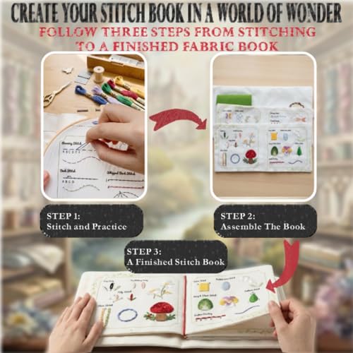 TenDawn Embroidery Stitch Book Kit for Beginners, 32 Essential Stitches - color: Basic & Intermediate Kit