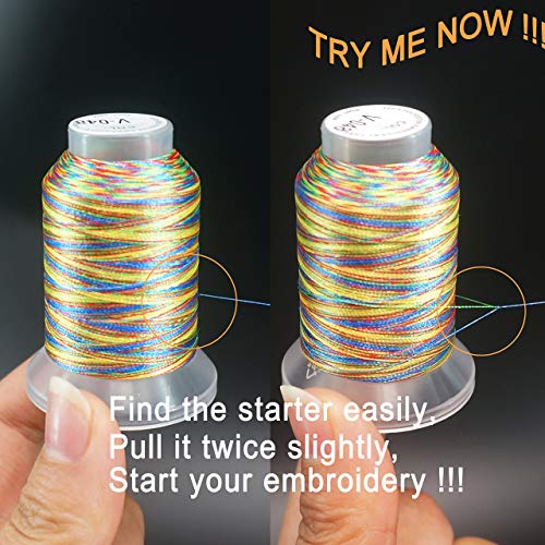 New brothread 25 Colors Variegated Polyester Embroidery Machine Thread Kit - color: 25Colors×500M