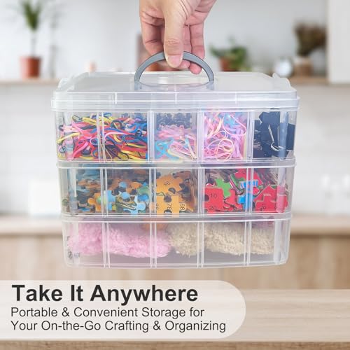 3-Tier Stackable Storage Container Box, 30 Compartments - color: 30 Pcs Storage Box