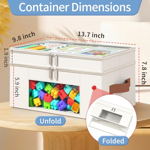 Foyego Craft Organizers and Storage Box, 2-Layer, Beige