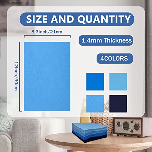 Jtnohx Soft Felt Sheets Felt Fabric for Crafts 4 Colors 40Pcs Blue Series - color: Blue Series