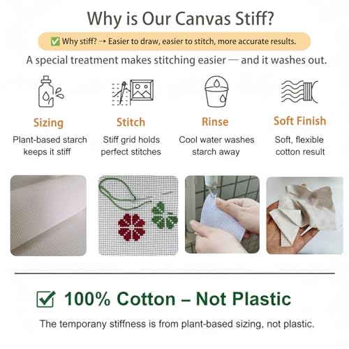 Needlepoint Canvas 13 Mesh - 20x18 Inch Blank White Embroidery Canvas