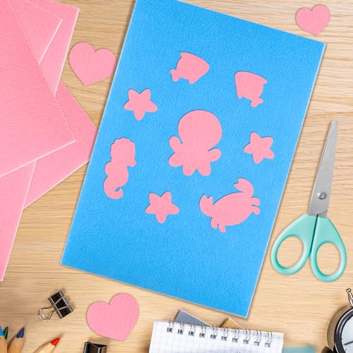 10PCS Pink Self Adhesive Felt Fabric Sheets Sticky Felt Sheets for Craft Supplies Art Home Making（8.3" x 11.8"/20 x 30cm） - color: Pink